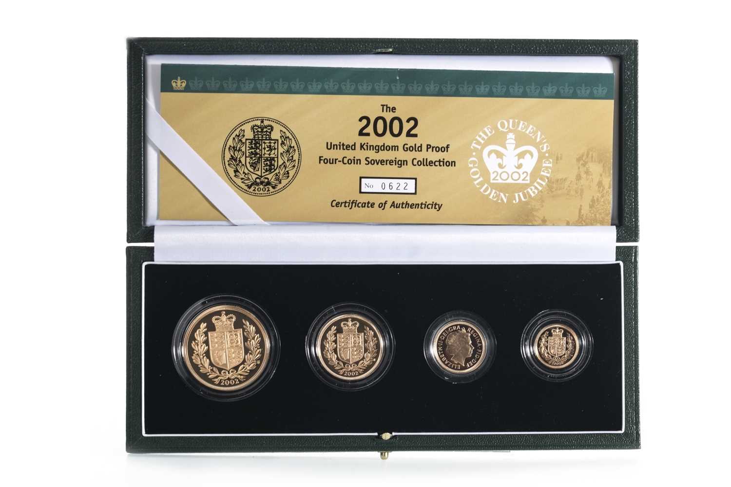 Lot 43 - 2002 GOLD PROOF UK SOVEREIGN COLLECTION FOUR COIN SET