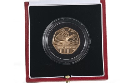 Lot 26 - 2000 GOLD PROOF PUBLIC LIBRARIES 50P COIN