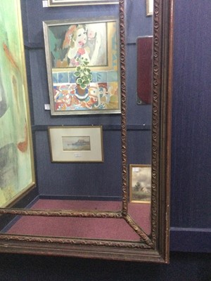 Lot 1384 - A PAINTED AND LACQUERED WALL MIRROR