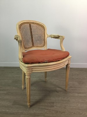 Lot 1368 - A BEECH FAUTEUIL OF 18TH CENTURY FRENCH DESIGN