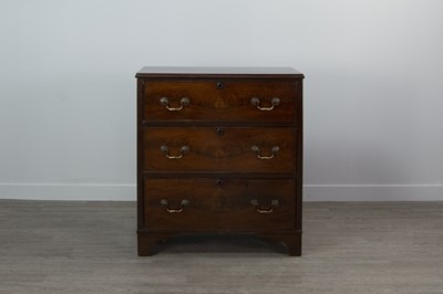 Lot 1287 - A SMALL MAHOGANY OBLONG CHEST