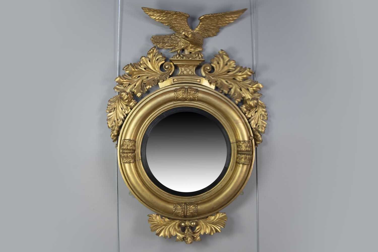 Lot 1272 - A 19TH CENTURY GILT GESSO WALL MIRROR OF LARGE PROPORTIONS