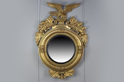 Lot 1272 - A 19TH CENTURY GILT GESSO WALL MIRROR OF LARGE PROPORTIONS