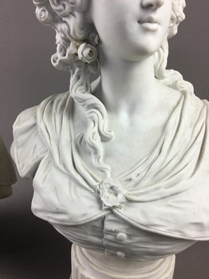 Lot 1266 - A LOT OF TWO COMPOSITION BUSTS OF HAVELOCK AND MARIE ANTOINETTE