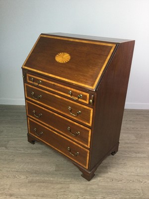 Lot 1254 - AN EDWARDIAN MAHOGANY SHERATON REVIVAL BUREAU