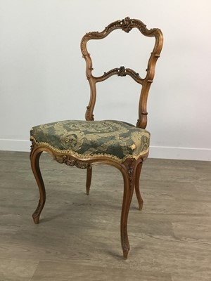 Lot 1247 - A VICTORIAN WALNUT BEDROOM  CHAIR