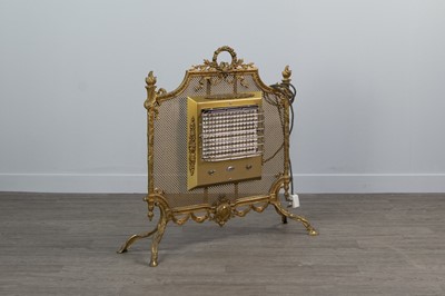 Lot 1308 - A GILT BRASS FIRESCREEN