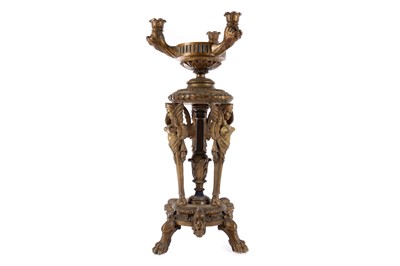 Lot 1300 - AN EARLY 20TH CENTURY CENTURY GILTWOOD CANDELABRUM
