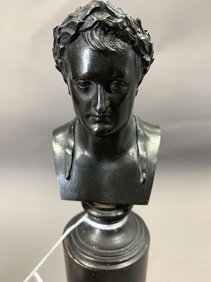Lot 1347 - A LATE 19TH CENTURY BRONZE BUST OF NAPOLEON AS CAESAR