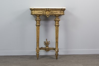 Lot 1343 - A 19TH CENTURY FRENCH GILT-WOOD PIER TABLE