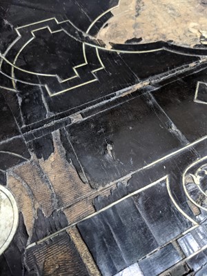 Lot 1334 - A 19TH CENTURY VENETIAN EBONISED BLACKAMOOR PIER TABLE