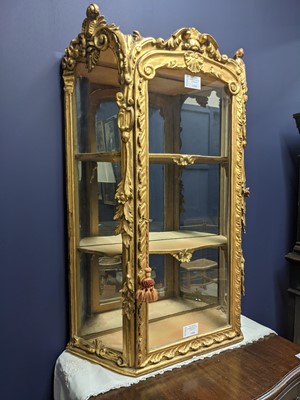 Lot 1330 - AN ATTRACTIVE 19TH CENTURY FRENCH GILTWOOD DISPLAY CABINET