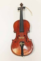 Lot 54 - NINETEENTH CENTURY VIOLIN the curved two piece...