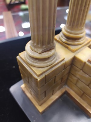 Lot 1438 - A GRAND TOUR STYLE SIENNA MARBLE MODEL OF THE TEMPLE OF VESPASIAN, ROME
