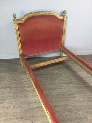 Lot 1427 - A FRENCH GILT-WOOD SINGLE BEDSTEAD