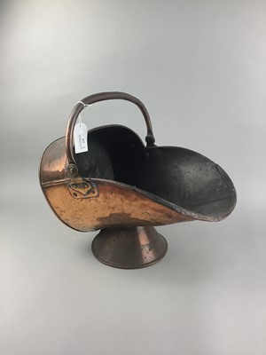 Lot 236 - A 20TH CENTURY COPPER COAL SCUTTLE