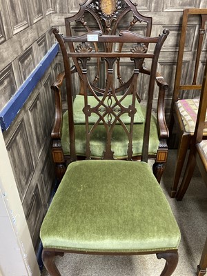 Lot 213 - A LOT OF TWO MAHOGANY CHAIRS