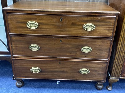 Lot 205 - A MAHOGANY CHEST OF DRAWERS