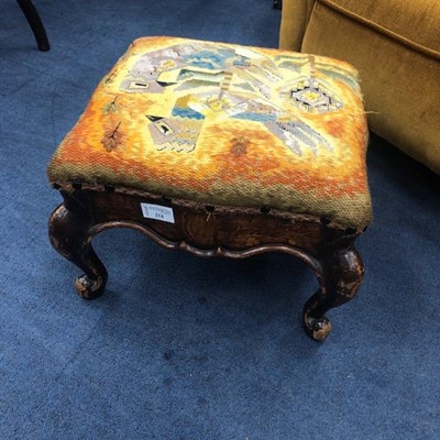 Lot 214 - A VICTORIAN MAHOGANY FOOTSTOOL