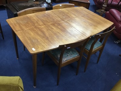 Lot 277 - A RETRO DINING TABLE AND FOUR CHAIRS