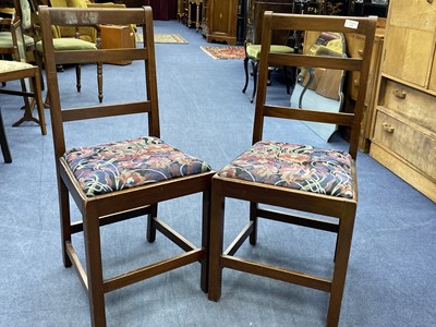 Lot 275 - A PAIR OF MAHOGANY BEDROOM CHAIRS