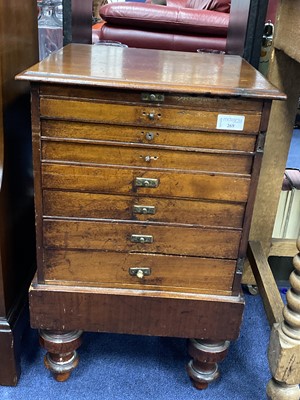 Lot 269 - A SMALL MAHOGANY SPECIMEN CHEST