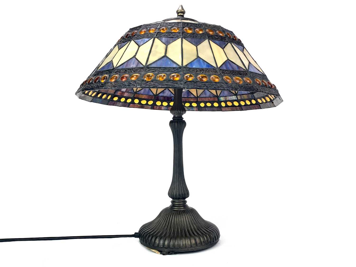 Lot 1380 - A MODERN TIFFANY STYLE LAMP