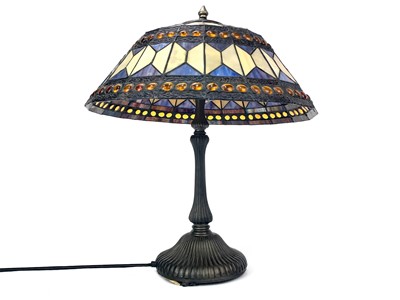 Lot 1380 - A MODERN TIFFANY STYLE LAMP