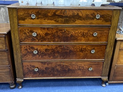 Lot 238 - A VICTORIAN OAK CHEST OF DRAWERS