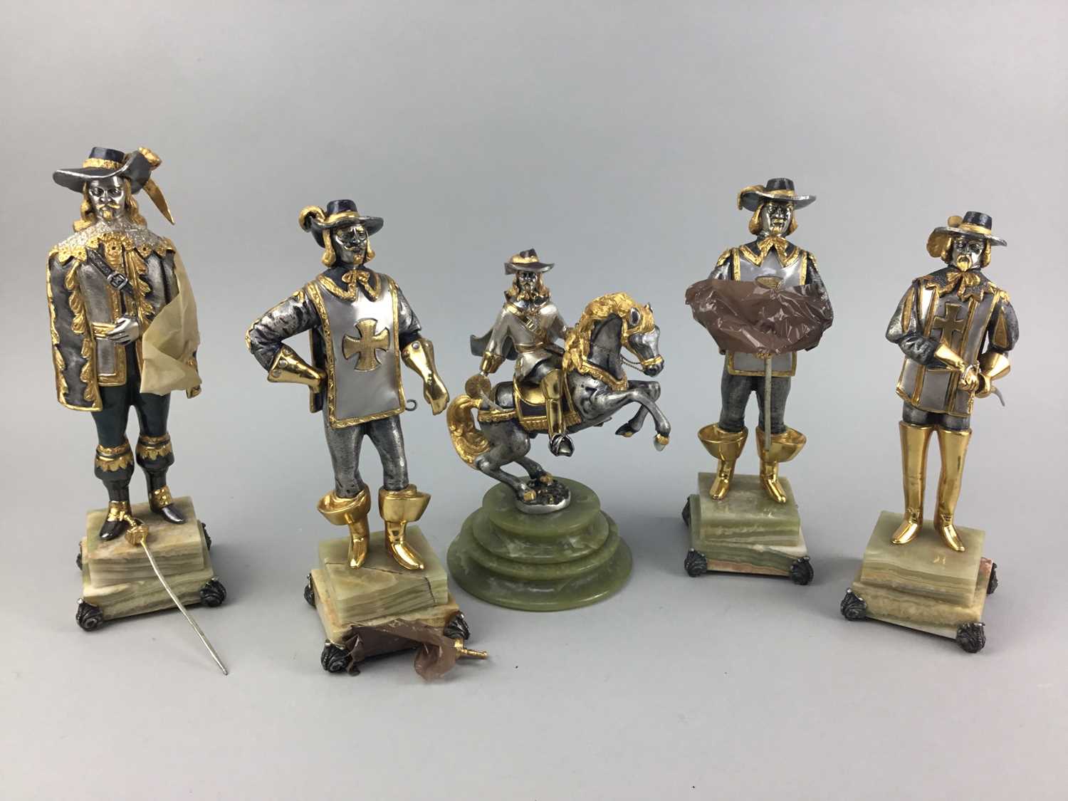 Lot 7 - A GROUP OF FIVE VASARI MUSKETEER FIGURES
