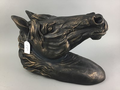 Lot 9 - A PAINTED WALL MOUNTING MODEL OF A HORSE HEAD