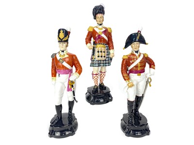 Lot 1002 - A LOT OF FIVE ROYAL WORCESTER THE HISTORICAL MILITARY SERIES FIGURES
