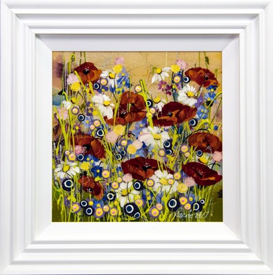 Lot 665 - WILD FLOWERS, A MIXED MEDIA BY ROZANNE BELL