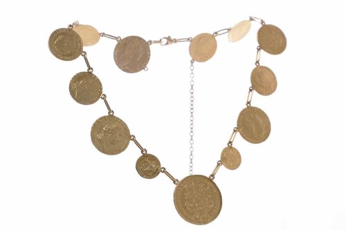 Lot 231 - NECKLACE FORMED BY VARIOUS EIGHTEENTH CENTURY...