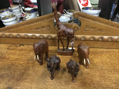 Lot 253 - A LOT OF CARVED WOOD MODELS OF ANIMALS