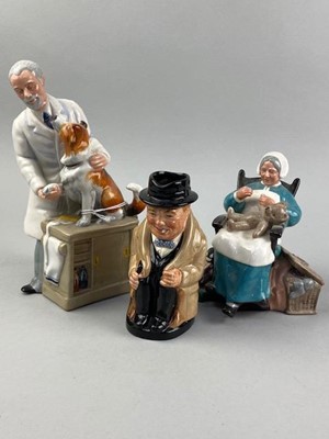 Lot 255 - A ROYAL DOULTON FIGURE OF 'THANKS DOC' AND FOUR OTHERS