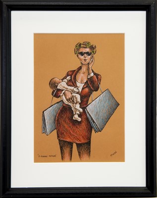 Lot 706 - A MODERN MOTHER, A PASTEL BY GRAHAM MCKEAN