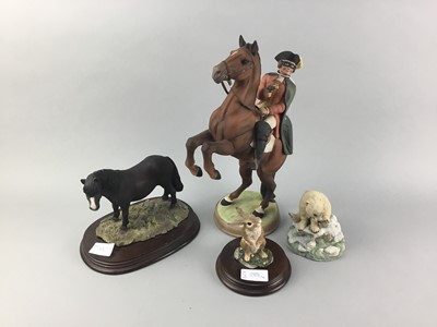 Lot 288 - A BESWICK FIGURE OF A MAN ON A REARING HORSE AND OTHERS