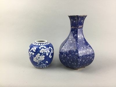 Lot 321 - A CHINESE BLUE AND WHITE GINGER JAR AND OTHER CERAMICS