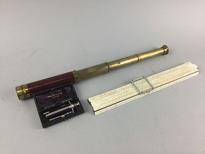 Lot 326 - A TELESCOPE, ENGINEERS INSTRUMENTS AND VINTAGE RAZORS