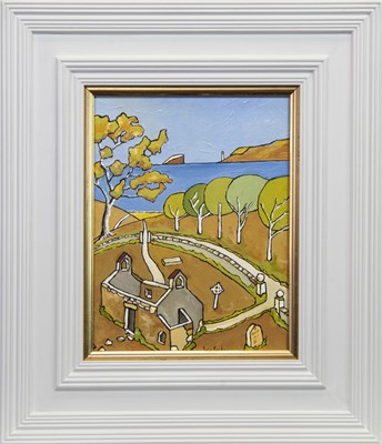 Lot 734 - REMEMBRANCE OF ST BLANES, ISLE OF BUTE, AN OIL BY IAIN CARBY