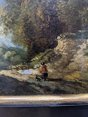 Lot 68 - LANDSCAPE WITH FIGURE, AN OIL BY JOHN CROME