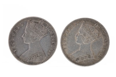 Lot 154 - ENGLAND - TWO QUEEN VICTORIA GODLESS FLORINS DATED 1849