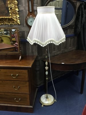 Lot 349 - A BRASS AND COMPOSITE STANDARD LAMP