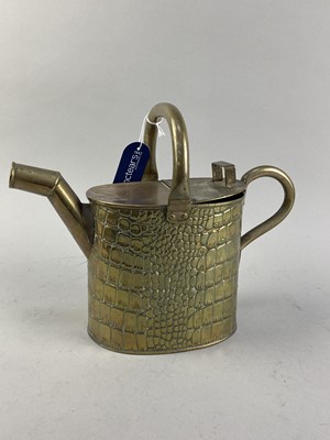 Lot 347 - A BRASS WATERING CAN, CROWN DEVON VASE AND OTHER ITEMS