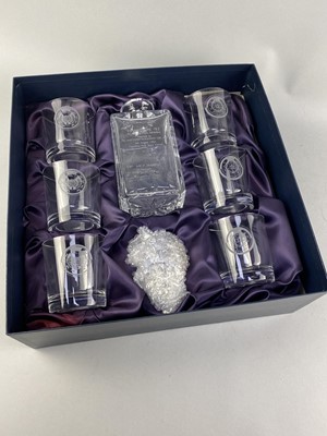 Lot 348 - A GLASS DECANTER AND SIX GLASSES IN ORIGINAL BOX