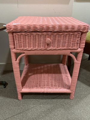 Lot 381 - A PAIR OF WICKER BEDSIDE TABLES