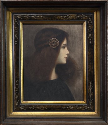 Lot 54 - PORTRAIT OF A YOUNG LADY, AN ETCHING AFTER ROSSETTI