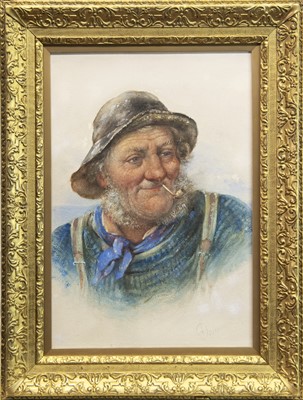 Lot 56 - OLD SALTY, A WATERCOLOUR BY JAMES DRUMMOND
