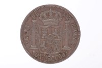Lot 294 - SPAIN ISABEL II 1 ESCUDO COIN DATED 1867